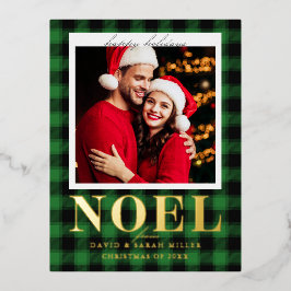 Noel Festive Green Pattern Kerstmis Folie Feestdagen Briefkaart