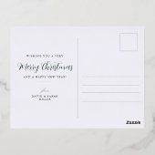 Noel Festive Green Pattern Kerstmis Folie Feestdagen Briefkaart (Achterkant)