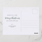 Noel Festive Green Pattern Kerstmis Folie Feestdagen Briefkaart (Achterkant)