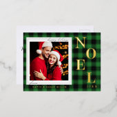 Noel Festive Green Pattern Kerstmis Folie Feestdagen Briefkaart (Voorkant / Achterkant)