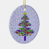 Noel Fleur de Lis-kerstboomversiering Keramisch Ornament (Rechts)