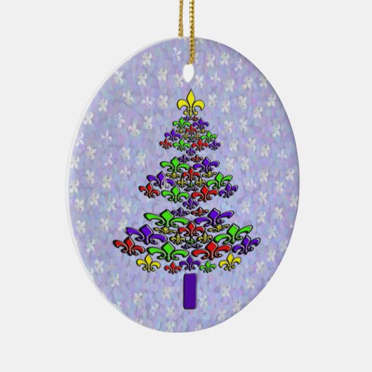 Noel Fleur de Lis-kerstboomversiering Keramisch Ornament (Rechts)