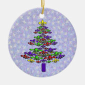 Noel Fleur de Lis-kerstboomversiering Keramisch Ornament (Voorkant)