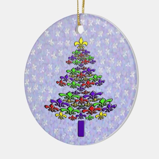 Noel Fleur de Lis-kerstboomversiering Keramisch Ornament (Links)