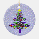 Noel Fleur de Lis-kerstboomversiering Keramisch Ornament (Achterkant)
