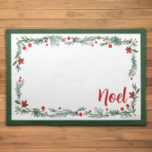 Noel Floral Christmas Placemat - Groen