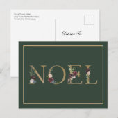 Noel Floral Text Holiday Greep Feestdagenkaart (Voorkant / Achterkant)
