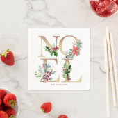 Noel floral vrolijke kerstvakantie servet (Insitu)