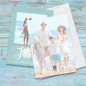 Noel Foto Kerst Blauw Strand Zand Dollar Feestdagenkaart