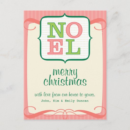 Noel Gepersonaliseerde Kerst Briefkaart (Voorkant)