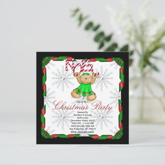 Noel Gingerbrood Man CUTE-kerstfeestdag Kaart (Staand voorkant)