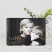 Noel (Goud) Kerstkaart (Staand voorkant)