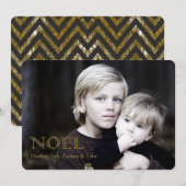 Noel (Goud) Kerstkaart (Voorkant / Achterkant)