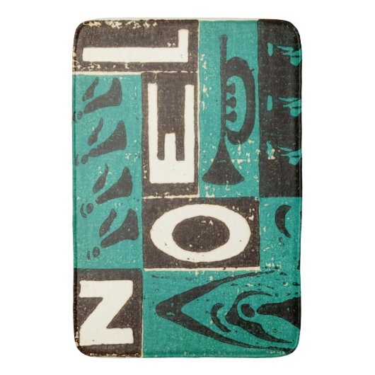 Noel Green Block Print Badmat (Voorkant Verticaal)