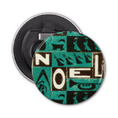 Noel Green Block Print Button Flesopener (Voorkant)