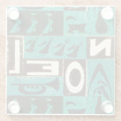 Noel Green Block Print Glazen Onderzetter (Achterkant)