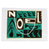 Noel Green Block Print Large Cadeautasje (Achterkant)
