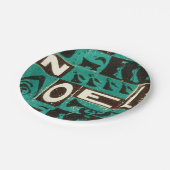 Noel Green Block Print Papieren Bordje (Gekanteld)