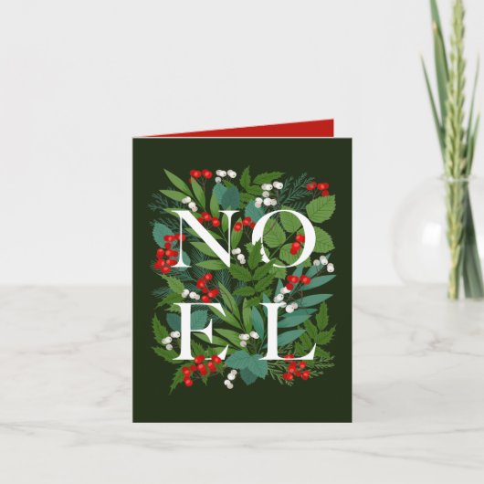 NOEL Green Gevouwen Foto Feestdagen Kaart (Voorkant)