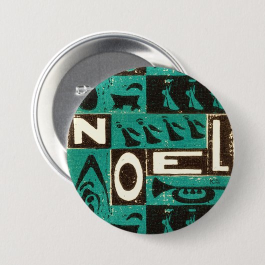 Noel Green Ronde Button 7,6 Cm (Voorkant /achterkant)