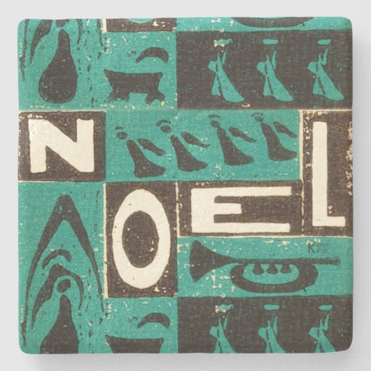 Noel Green Stenen Onderzetter (Voorkant)