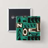 Noel Green Vierkante Button 5,1 Cm (Voorkant /achterkant)