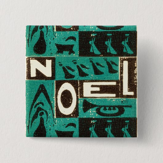 Noel Green Vierkante Button 5,1 Cm (Voorkant)
