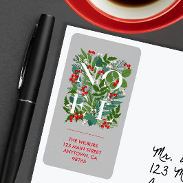 NOEL Greenery Berries Adres label