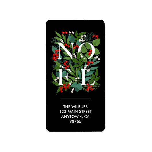 NOEL Greenery Berries Adres label (Voorkant)