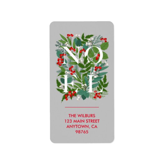 NOEL Greenery Berries Adres label (Voorkant)