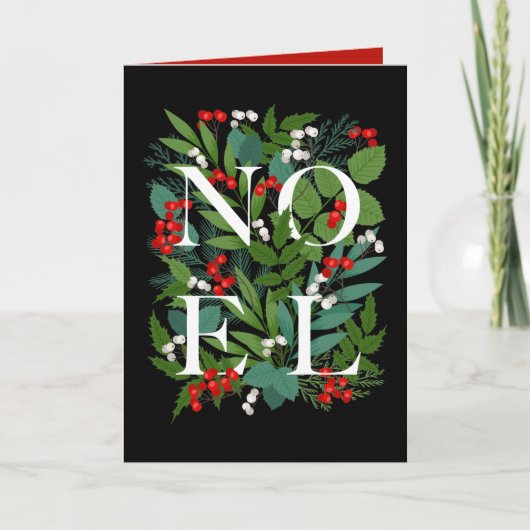 NOEL Greenery Berries Foto Kaart (Voorkant)