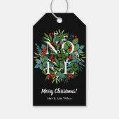 NOEL Greenery Berries Holiday Cadeaulabel (Voorkant)