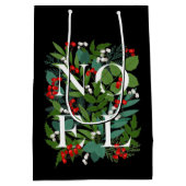 NOEL Greenery Berries KerstBlack Medium Cadeauzakje (Achterkant)