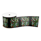 NOEL Greenery Berries KerstBlack Satijnen Lint (Spoel)