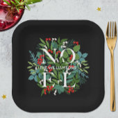 NOEL Greenery Personalized Black Kerstmis Papieren Bordje