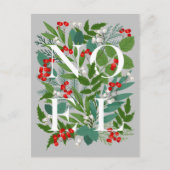NOEL Greenery Zakelijk Groeten Vakantie Briefkaart (Voorkant)