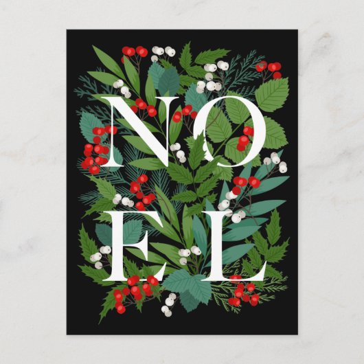 NOEL Greenery Zakelijk Groeten Vakantie Briefkaart (Voorkant)