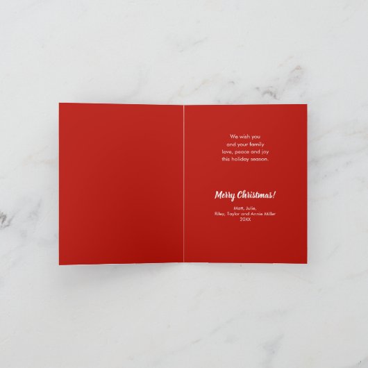 NOEL Groen en bessen Gevouwen Feestdagen Kaart (Binnen)