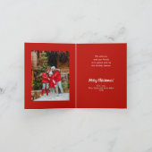 NOEL groen en bessen gevouwen foto Feestdagen Kaart (Binnen)