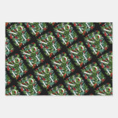 NOEL Groen en bessen Kerstmis Inpakpapier Vel (Voorkant 2)