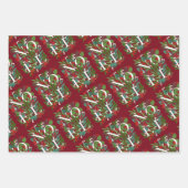 NOEL Groen en bessen Kerstmis Inpakpapier Vel (Voorkant 2)