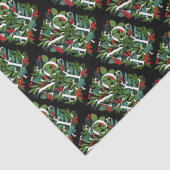 NOEL Groen en bessen Kerstmis Tissuepapier (Detail)