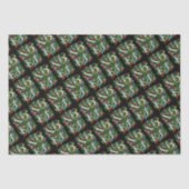 NOEL Groen en bessen Kerstmis Tissuepapier (Voorkant)