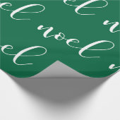 Noel | Groen kerstscript Cadeaupapier (Hoek)