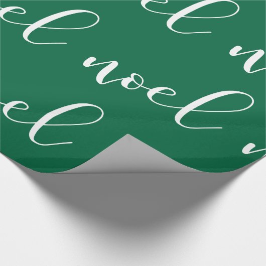 Noel | Groen kerstscript Cadeaupapier (Hoek)