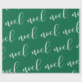 Noel | Groen kerstscript Cadeaupapier (Vlak)