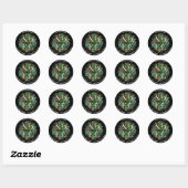 NOEL Groene Bessen Kerst Adres Ronde Sticker (Vel)