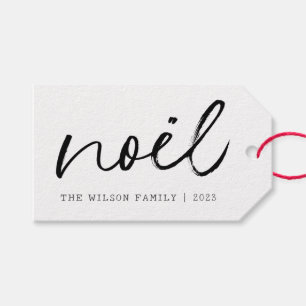 Noel Handschrift Familie Eenvoudige Kerst Cadeaulabel