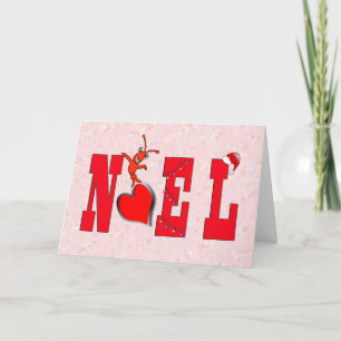 Noel Heart Cute Crawfish/Lobster-kaart Feestdagen Kaart