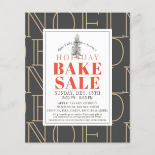NOEL Holiday Bake Sale Dark Grey Flyer